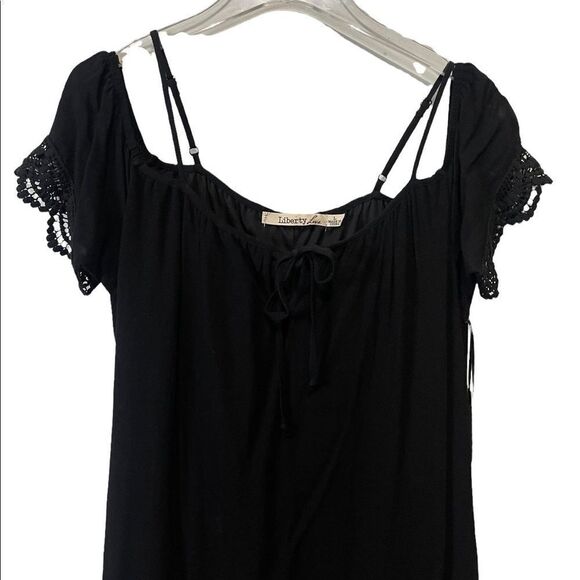 Liberty Love Dress Lace Eylelet Black Size Large - Picture 2 of 5